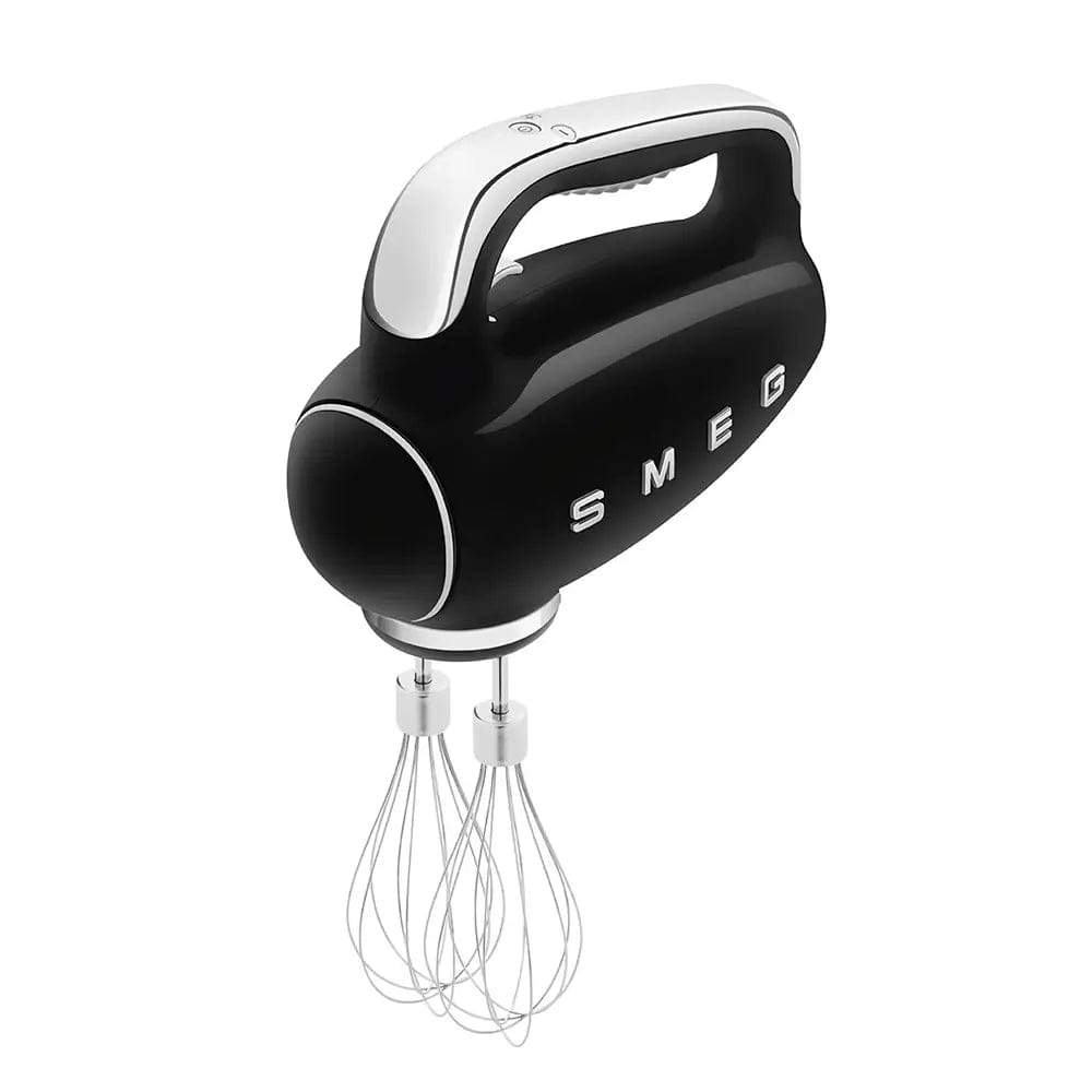 Smeg HMF01BLUK 50's Style Hand Mixer, 9 Speeds, 250W, 22cm Wide - Black | Atlantic Electrics - 39478436200671 