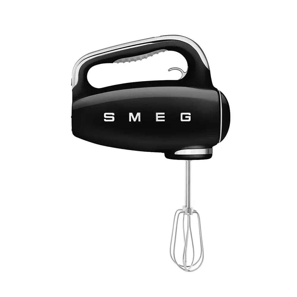 Smeg HMF01BLUK 50's Style Hand Mixer, 9 Speeds, 250W, 22cm Wide - Black | Atlantic Electrics - 39478435971295 