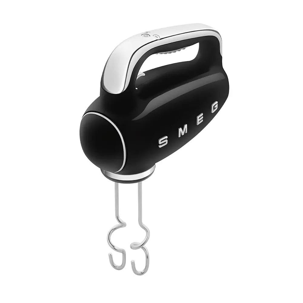 Smeg HMF01BLUK 50's Style Hand Mixer, 9 Speeds, 250W, 22cm Wide - Black | Atlantic Electrics - 39478436167903 