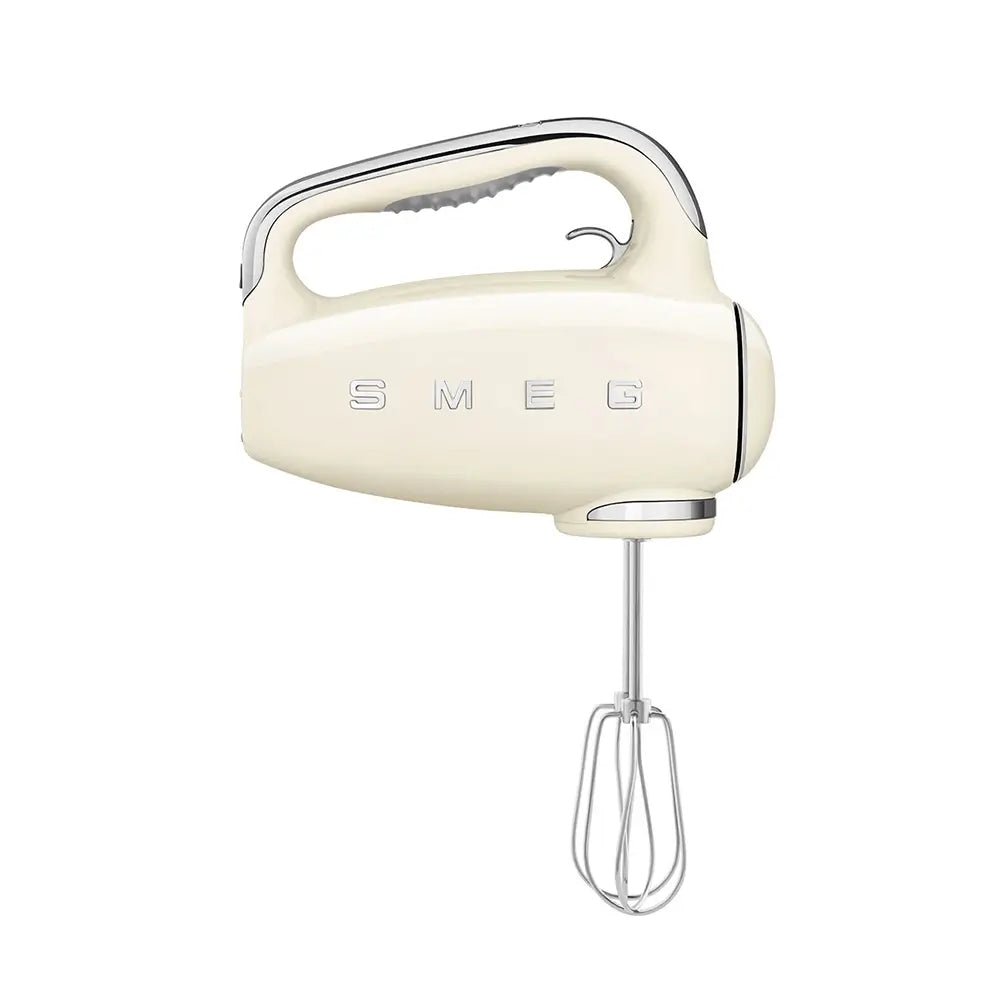 Smeg HMF01CRUK 50's Style Lightweight Electric Hand Mixer, Includes 2 Dough Hooks, 2 Optimus Whisks and 2 Wire Whisks - Cream - Atlantic Electrics - 40236846317791 
