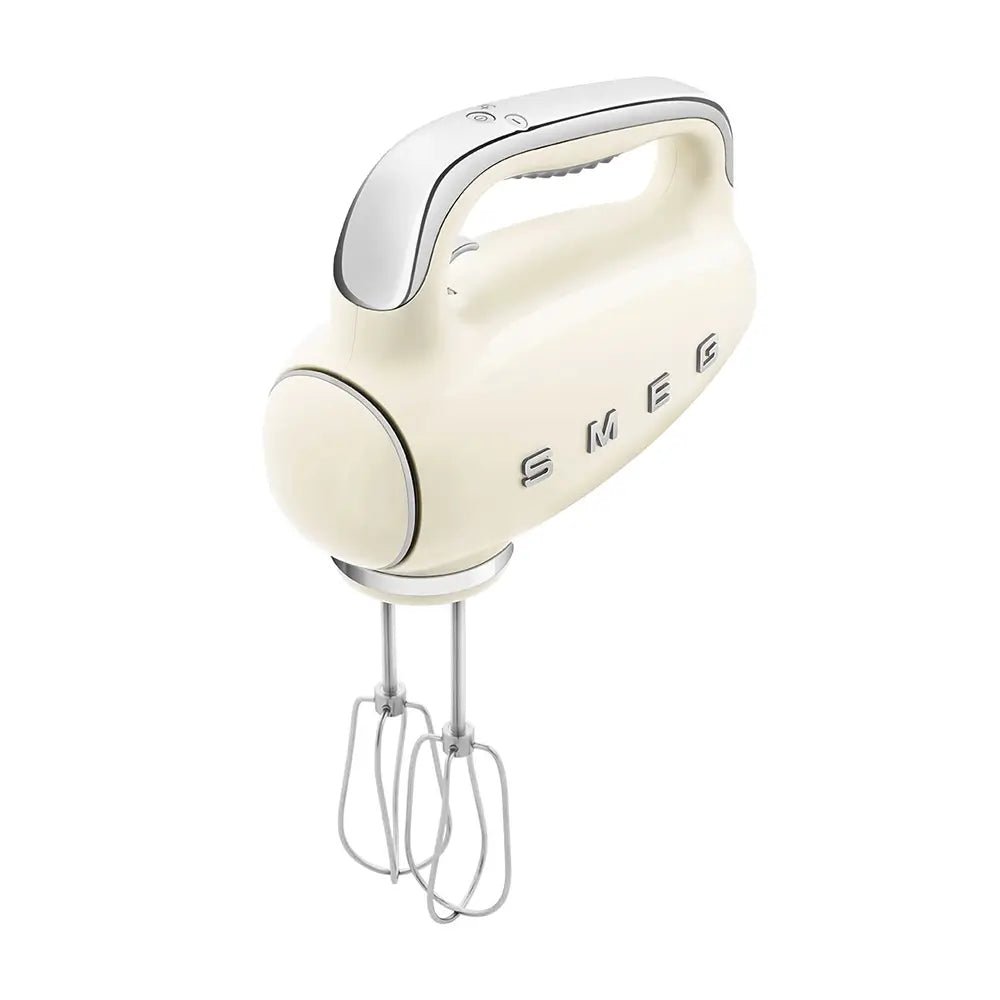 Smeg HMF01CRUK 50's Style Lightweight Electric Hand Mixer, Includes 2 Dough Hooks, 2 Optimus Whisks and 2 Wire Whisks - Cream - Atlantic Electrics - 40236846481631 