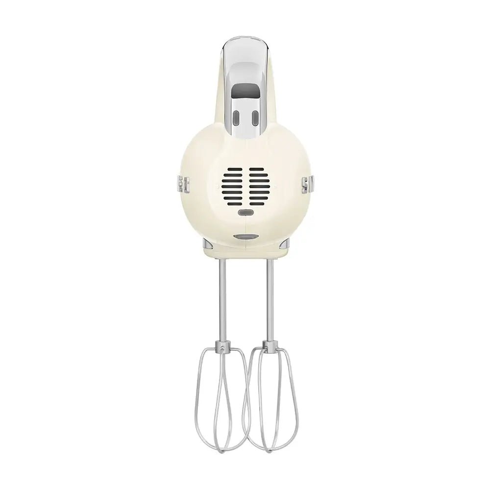 Smeg HMF01CRUK 50's Style Lightweight Electric Hand Mixer, Includes 2 Dough Hooks, 2 Optimus Whisks and 2 Wire Whisks - Cream | Atlantic Electrics - 40236846350559 