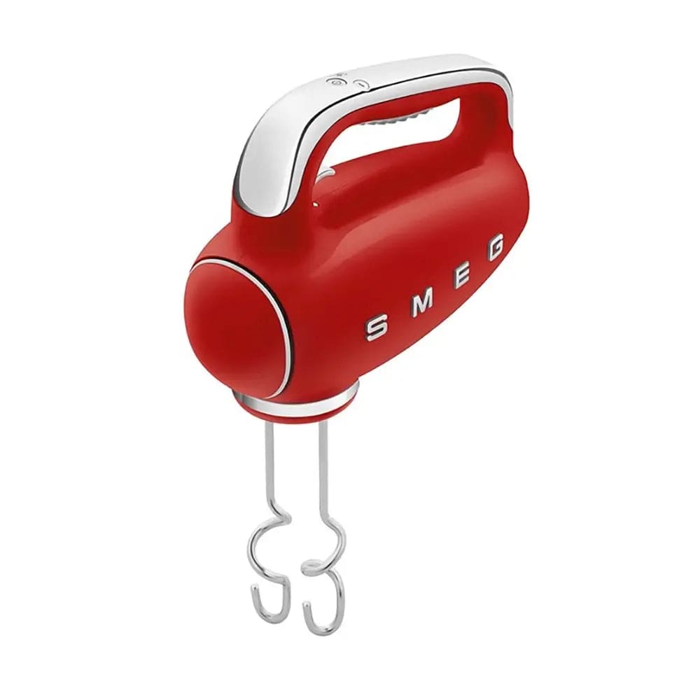 Smeg HMF01RDUK Retro Hand Mixer, 9 Speeds, 22cm Wide - Red | Atlantic Electrics - 39478435807455 