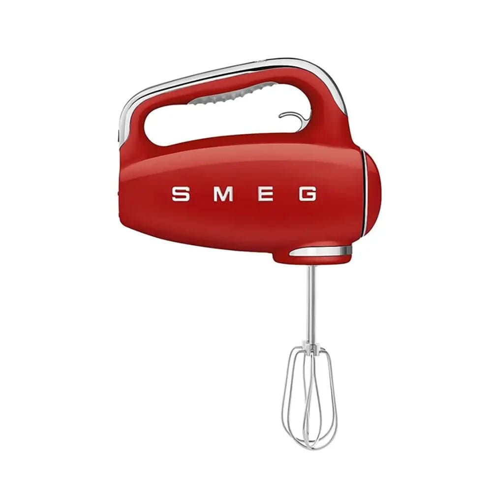 Smeg HMF01RDUK Retro Hand Mixer, 9 Speeds, 22cm Wide - Red | Atlantic Electrics - 39478435774687 