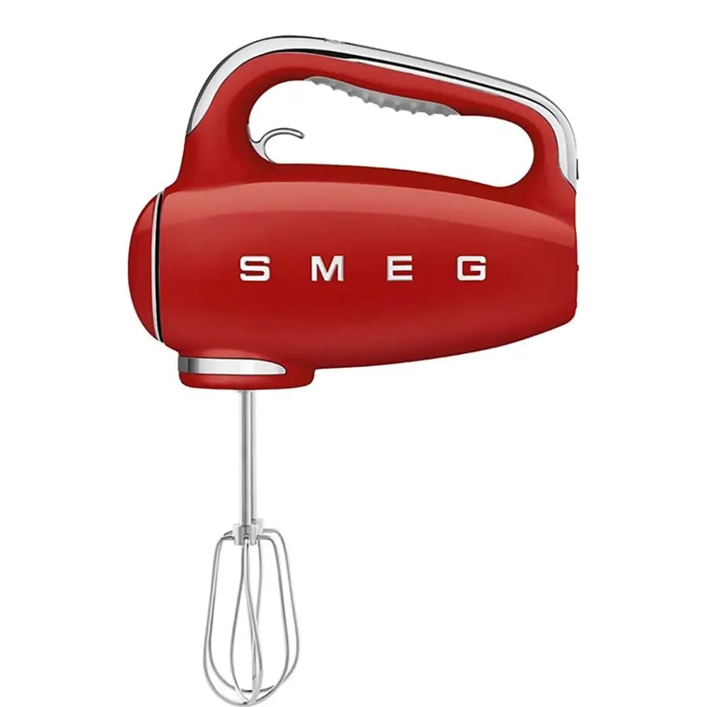 Smeg HMF01RDUK Retro Hand Mixer, 9 Speeds, 22cm Wide - Red | Atlantic Electrics - 39478435578079 