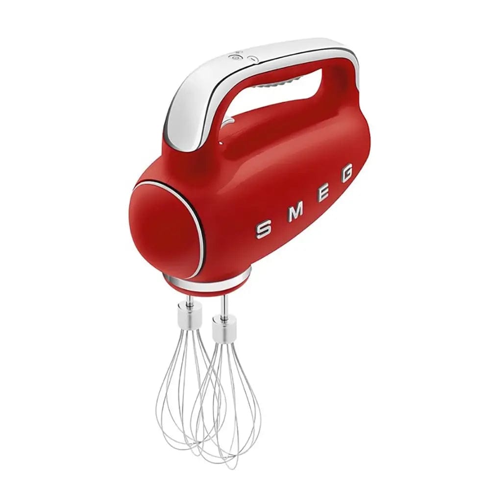 Smeg HMF01RDUK Retro Hand Mixer, 9 Speeds, 22cm Wide - Red | Atlantic Electrics - 39478435676383 