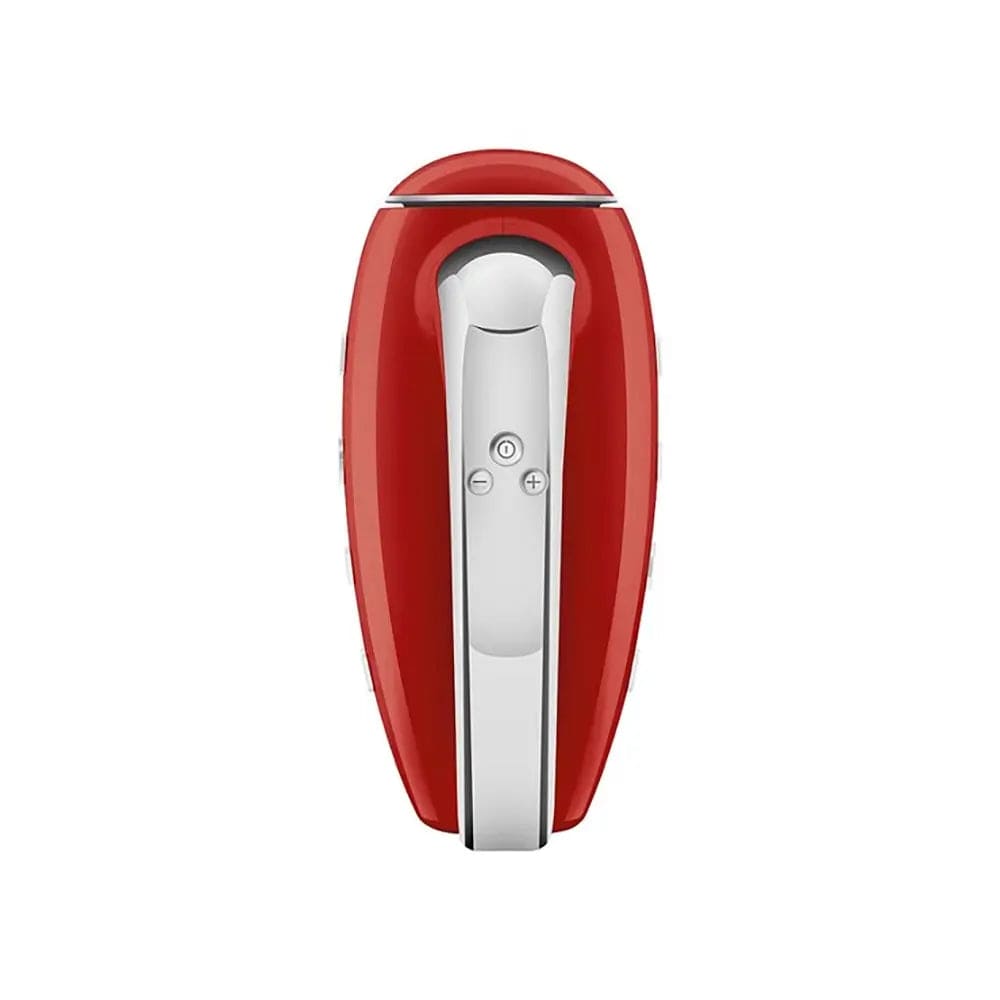 Smeg HMF01RDUK Retro Hand Mixer, 9 Speeds, 22cm Wide - Red | Atlantic Electrics - 39478435741919 