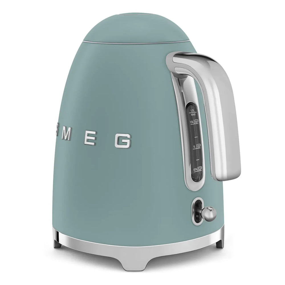 SMEG KLF03EGMUK 3kW 1.7 Litre 50s Style Cordless Kettle - Emerald Green | Atlantic Electrics - 41098355310815 