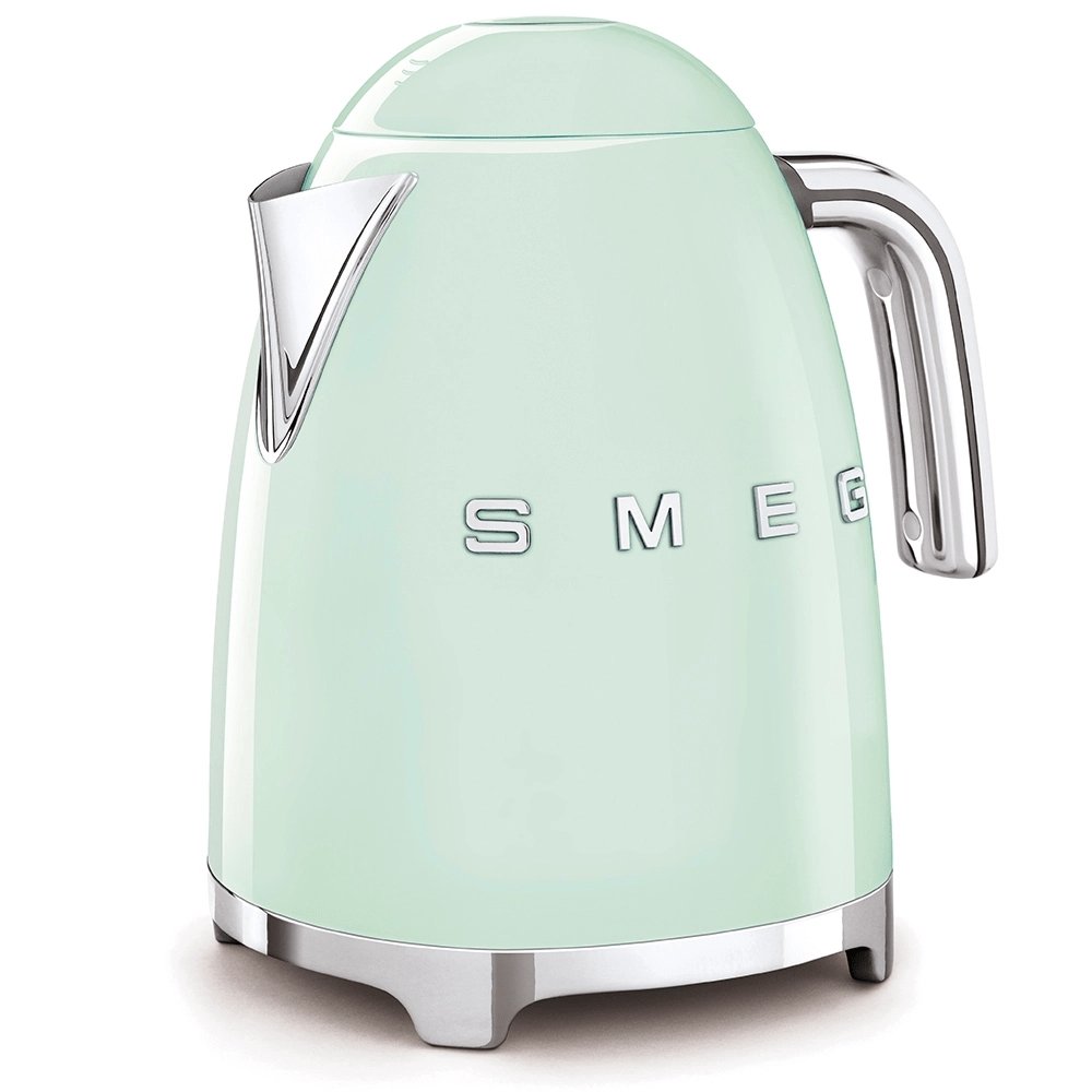 SMEG KLF03PGUK 1.7 Litre 50's Style Kettle, 22.6cm Wide - Pastel Green | Atlantic Electrics - 39478434529503 