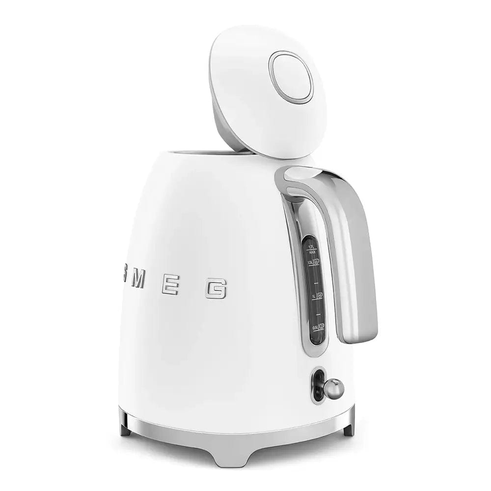 Smeg KLF03WHMUK 1.7 Litre 50's Style Kettle, 22.6cm Wide - Matte White | Atlantic Electrics - 39478439870687 