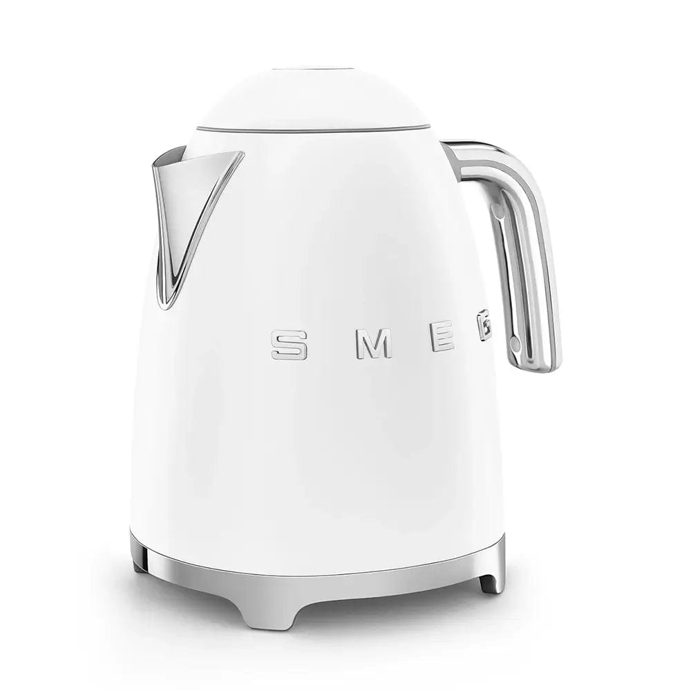 Smeg KLF03WHMUK 1.7 Litre 50's Style Kettle, 22.6cm Wide - Matte White | Atlantic Electrics - 39478439608543 