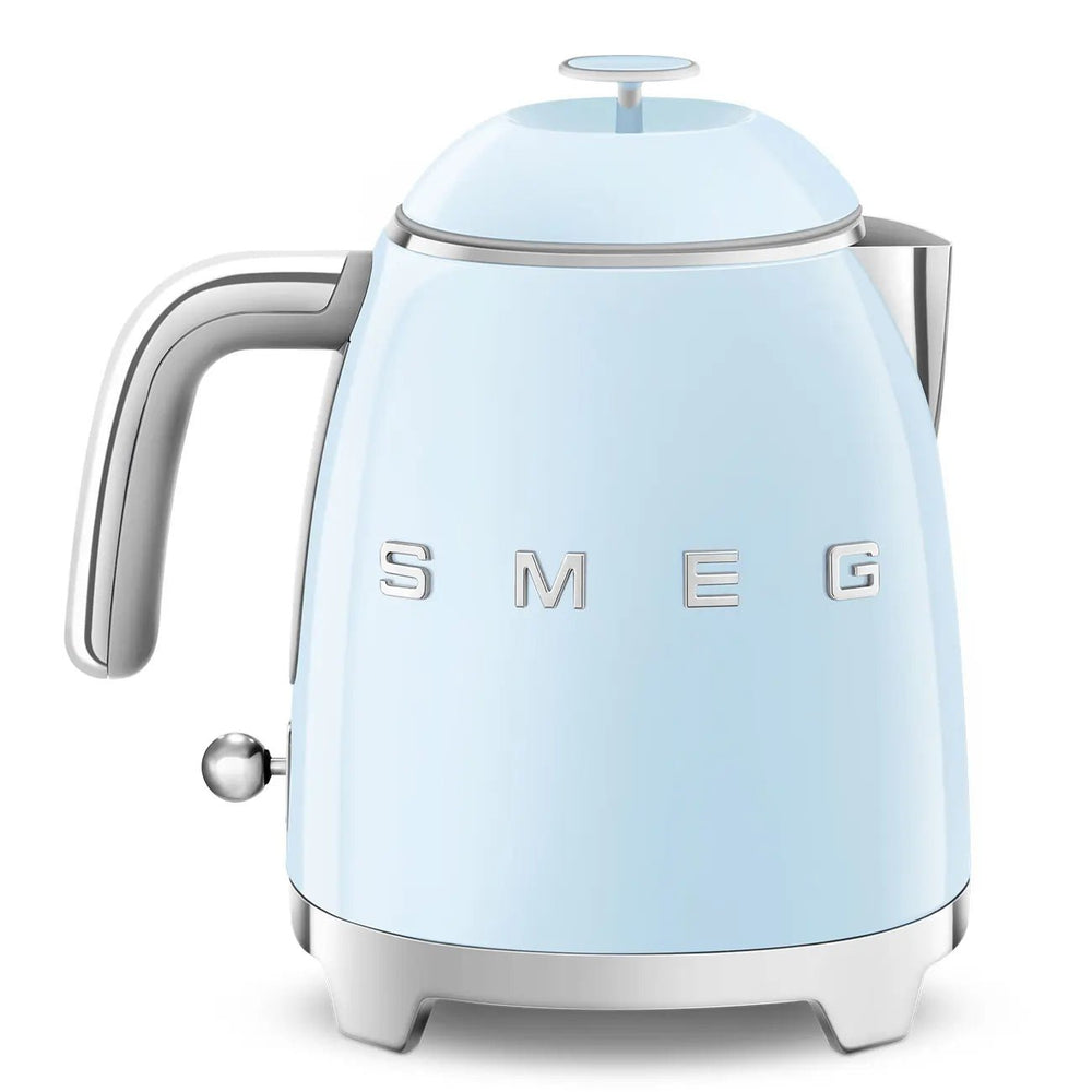 Smeg KLF05PBUK 0.8L Mini Kettle Pastel Blue, Retro 50's Style, Anti-Slip Base, Auto Shut Off, 1400W | Atlantic Electrics - 40179412631775 