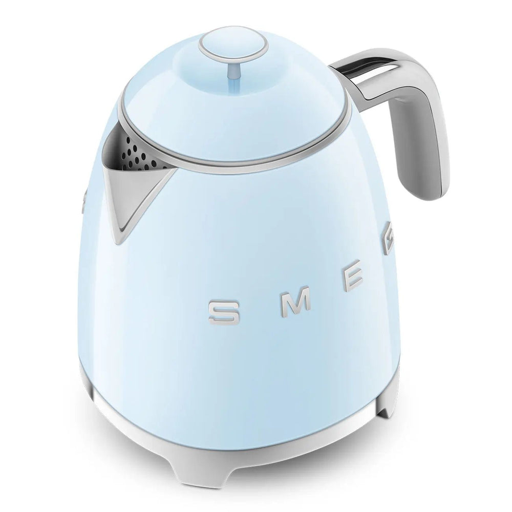 Smeg KLF05PBUK 0.8L Mini Kettle Pastel Blue, Retro 50's Style, Anti-Slip Base, Auto Shut Off, 1400W | Atlantic Electrics - 40179412566239 