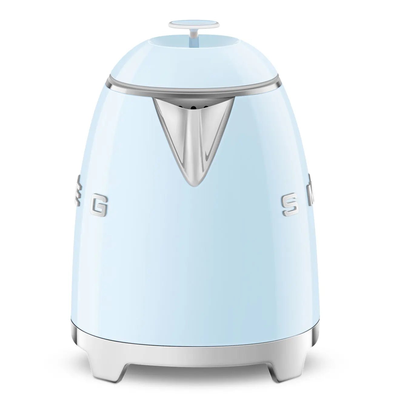 Smeg KLF05PBUK 0.8L Mini Kettle Pastel Blue, Retro 50's Style, Anti-Slip Base, Auto Shut Off, 1400W | Atlantic Electrics