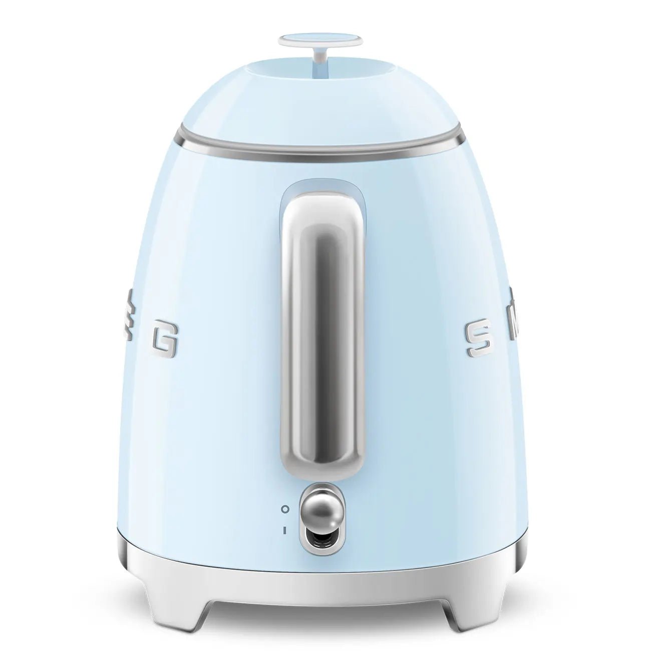 Smeg KLF05PBUK 0.8L Mini Kettle Pastel Blue, Retro 50's Style, Anti-Slip Base, Auto Shut Off, 1400W | Atlantic Electrics