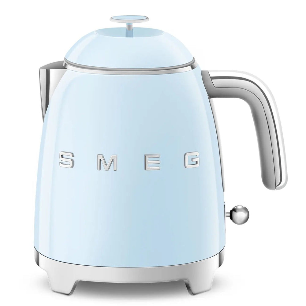 Smeg KLF05PBUK 0.8L Mini Kettle Pastel Blue, Retro 50's Style, Anti-Slip Base, Auto Shut Off, 1400W | Atlantic Electrics - 40179412435167 