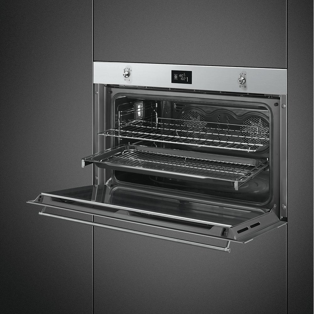Smeg SF9390X1 115 Litre Built-In Classic Electric Oven, Thermo-ventilated, 89.6cm Wide - Stainless Steel | Atlantic Electrics