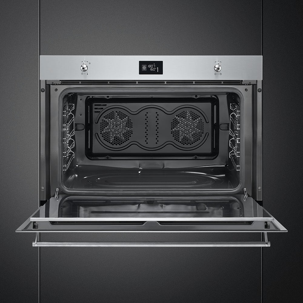 Smeg SF9390X1 115 Litre Built-In Classic Electric Oven, Thermo-ventilated, 89.6cm Wide - Stainless Steel | Atlantic Electrics - 39478449635551 