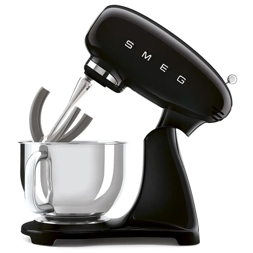 Smeg SMF03BLUK 50's Style Stand Mixer, 4.8 Litre Bowl Capacity, 10 Speeds, 40.5cm Wide - Black | Atlantic Electrics - 39478450356447 