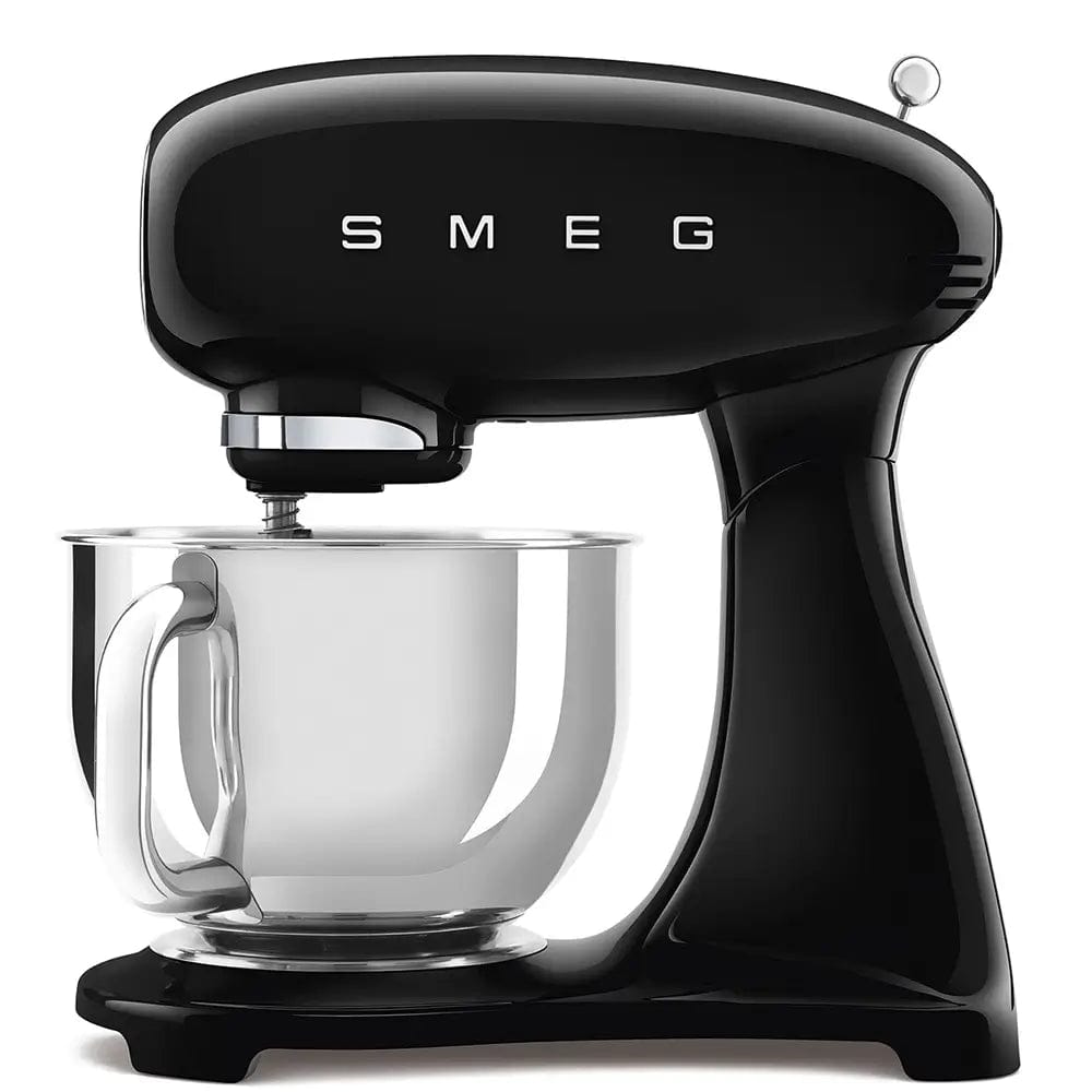 Smeg SMF03BLUK 50's Style Stand Mixer, 4.8 Litre Bowl Capacity, 10 Speeds, 40.5cm Wide - Black | Atlantic Electrics - 39478450192607 