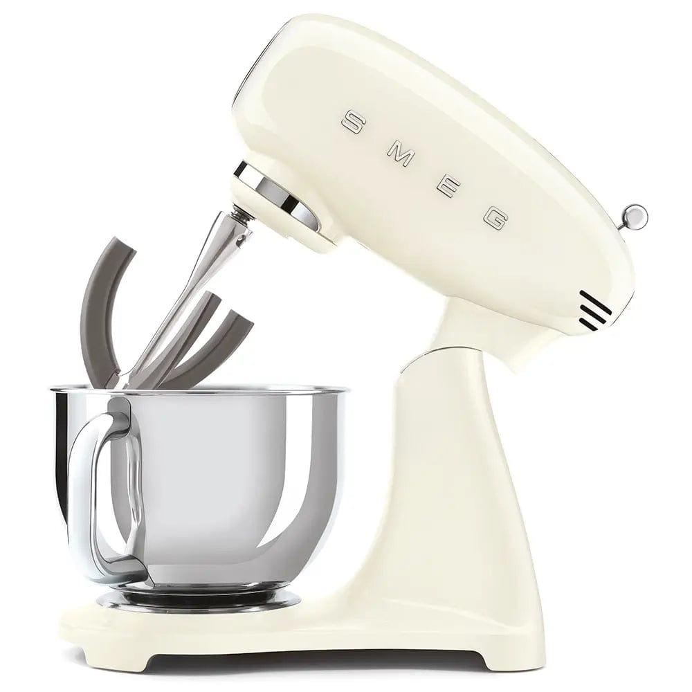 Smeg SMF03CRUK 50's Style Stand Mixer, 4.8 Litre Bowl Capacity, 10 Speeds, 40.5cm Wide - Cream | Atlantic Electrics - 39478450749663 