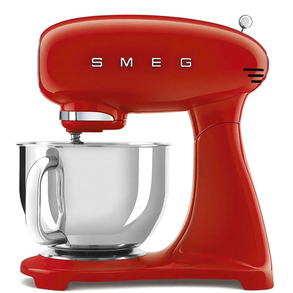 Smeg SMF03RDUK 50's Style Stand Mixer, 4.8 Litre Bowl Capacity, 10 Speeds, 40.5cm Wide - Red | Atlantic Electrics - 39478452551903 