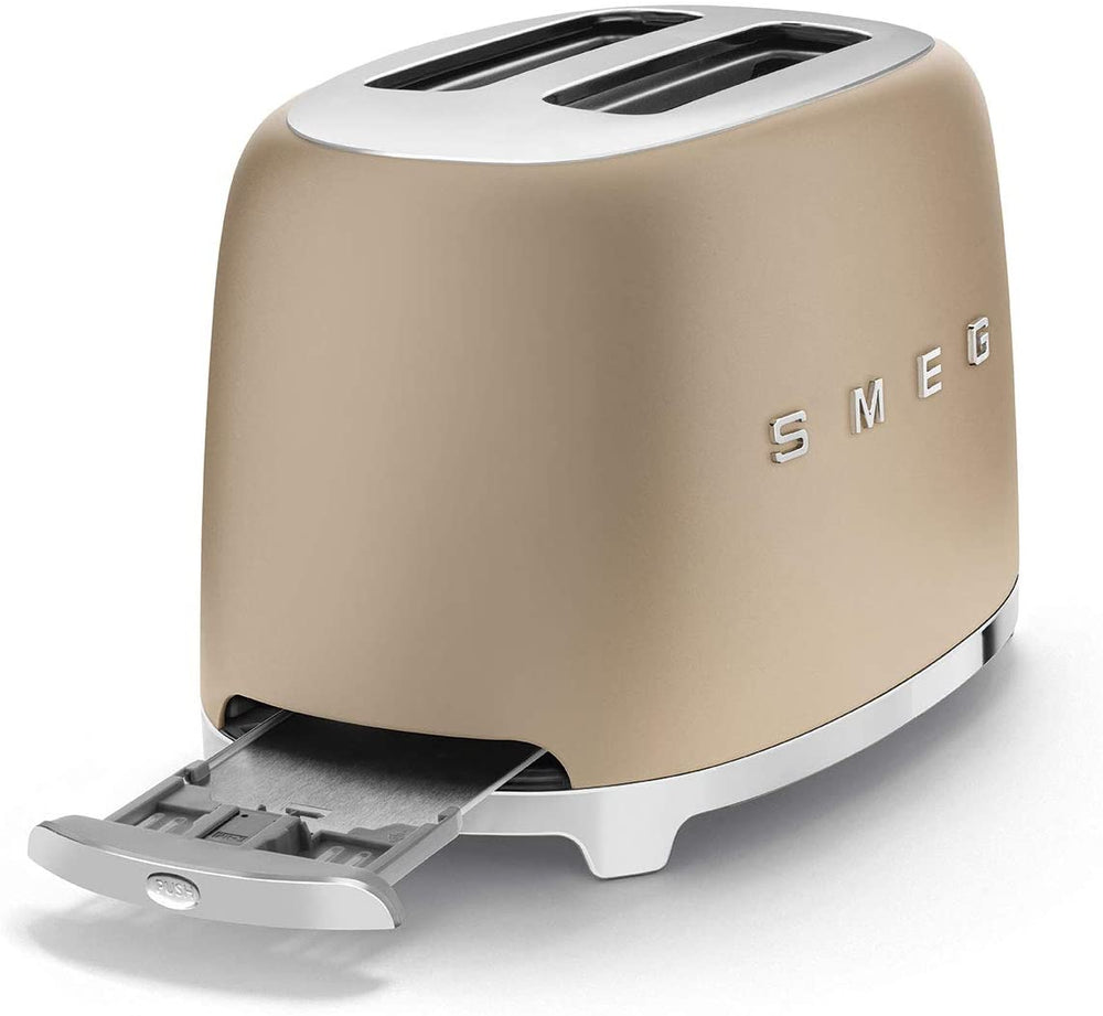 SMEG TSF01CHMUK 2-Slice Toaster - Matte Champagne Gold | Atlantic Electrics - 39478451241183 