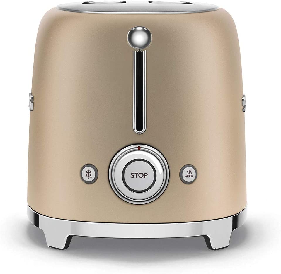 SMEG TSF01CHMUK 2-Slice Toaster - Matte Champagne Gold | Atlantic Electrics - 39478451208415 