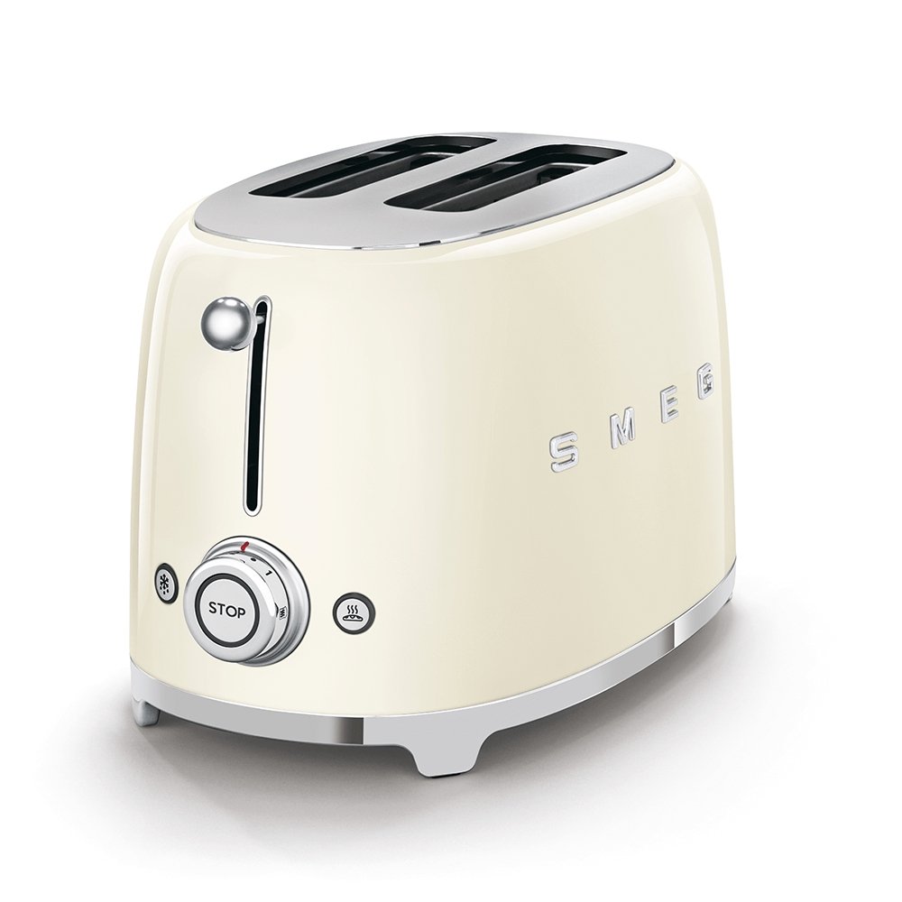 SMEG TSF01CRUK 50's Style 2 Slice Toaster, 31cm Wide - Cream | Atlantic Electrics