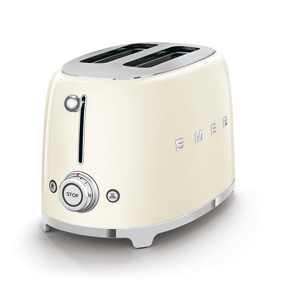 SMEG TSF01CRUK 50's Style 2 Slice Toaster, 31cm Wide - Cream | Atlantic Electrics - 39478449963231 