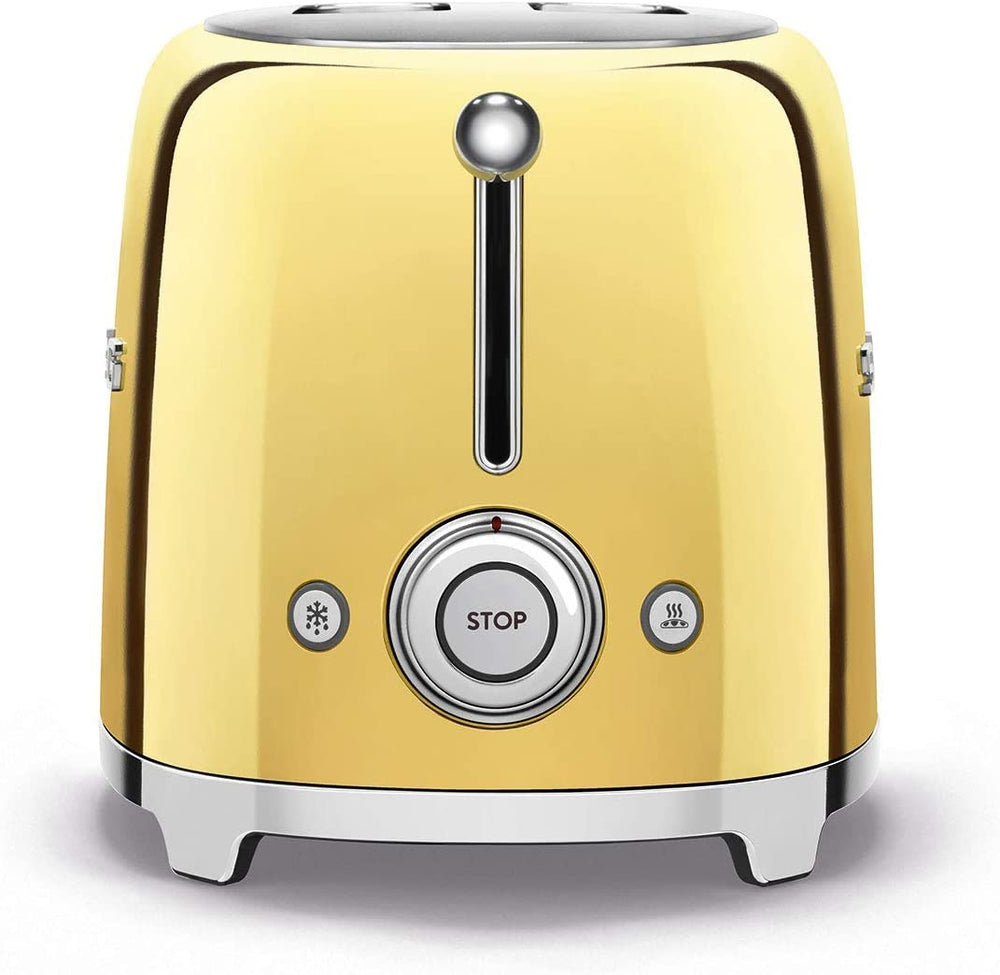 SMEG TSF01GOUK 2-Slice Toaster - Gold | Atlantic Electrics - 39478450847967 