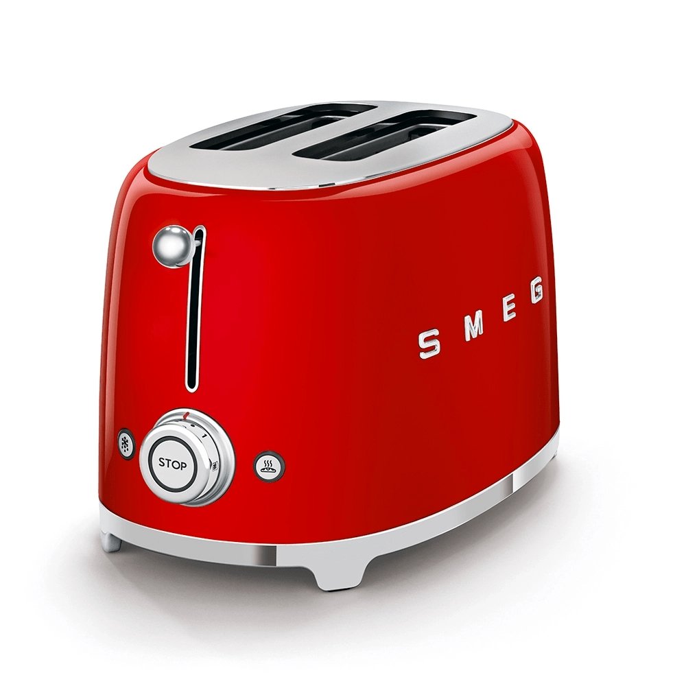 SMEG TSF01RDUK 31cm Wide 50's Style 2 Slice Toaster - Red | Atlantic Electrics - 39478451077343 