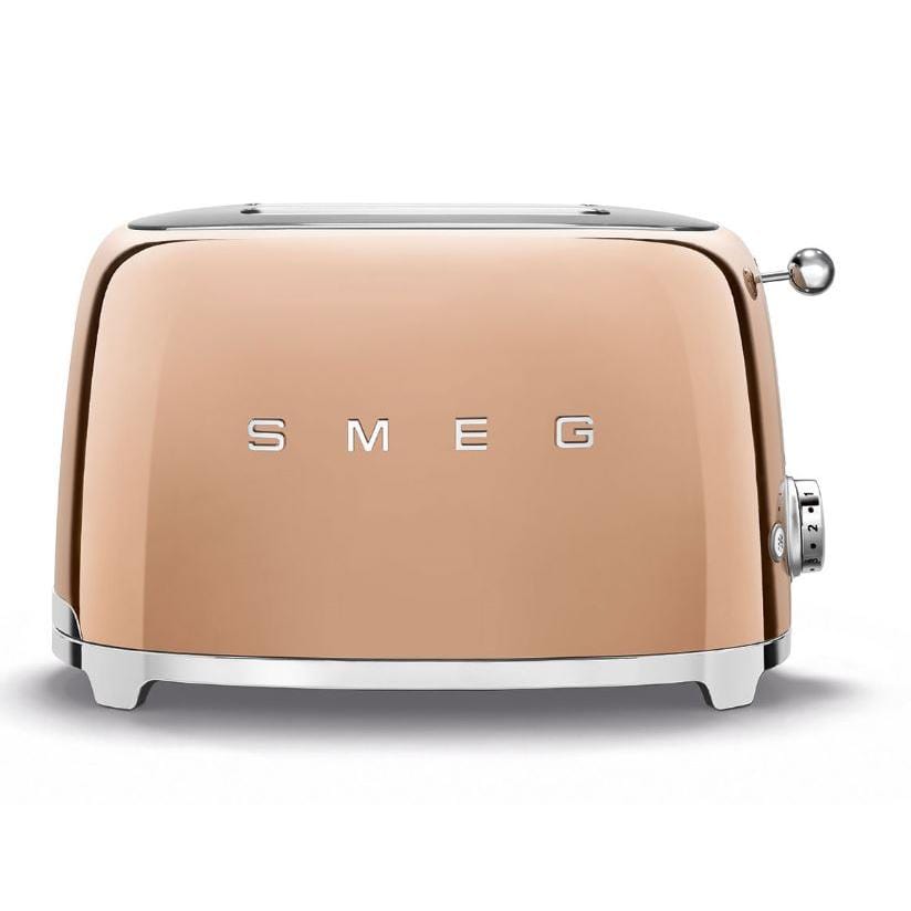 Smeg TSF01RGUK 2 Slice Toaster, Extra Wide Slots, 3 pre set options, Rose Gold - Atlantic Electrics - 39478451994847 
