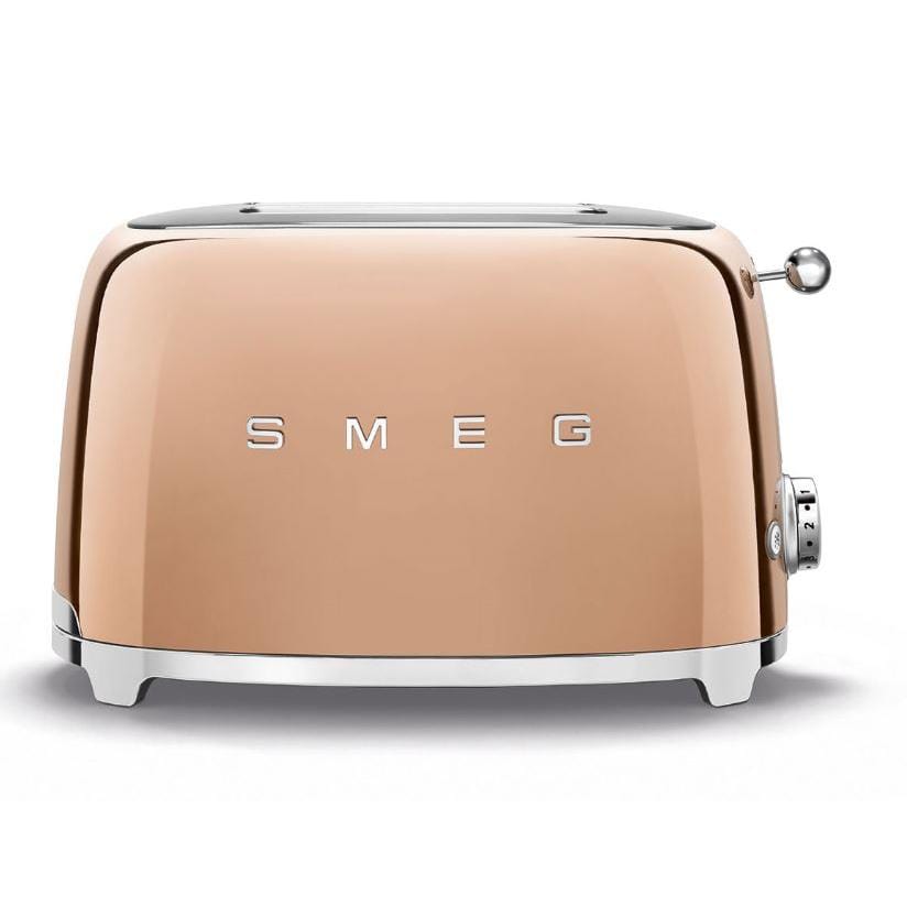 Smeg TSF01RGUK 2 Slice Toaster, Extra Wide Slots, 3 pre set options, Rose Gold | Atlantic Electrics