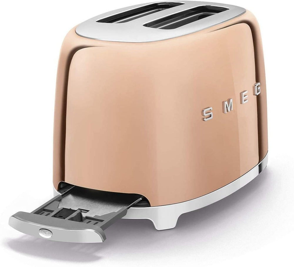 Smeg TSF01RGUK 2 Slice Toaster, Extra Wide Slots, 3 pre set options, Rose Gold | Atlantic Electrics - 39478451929311 