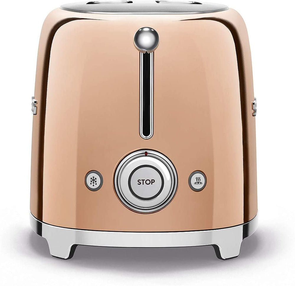 Smeg TSF01RGUK 2 Slice Toaster, Extra Wide Slots, 3 pre set options, Rose Gold | Atlantic Electrics - 39478451962079 