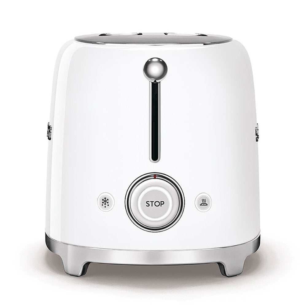 SMEG TSF01WHUK Retro Style 2 Slice Toaster, 31cm Wide - White | Atlantic Electrics - 39478452093151 