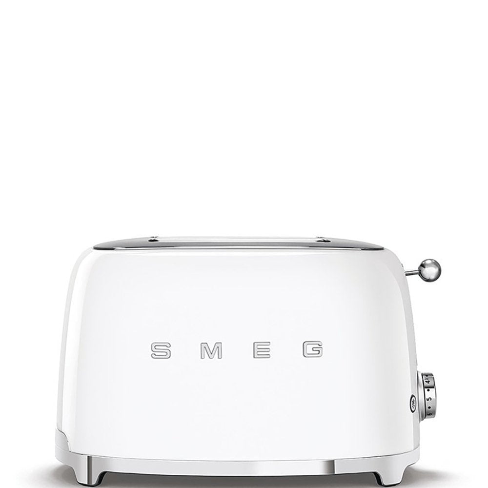 SMEG TSF01WHUK Retro Style 2 Slice Toaster, 31cm Wide - White | Atlantic Electrics - 39478452027615 