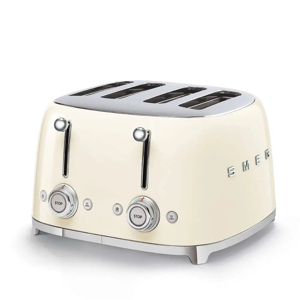 Smeg TSF03CRUK 50's Style Toaster, 4 Slice, 30cm Wide - Cream | Atlantic Electrics