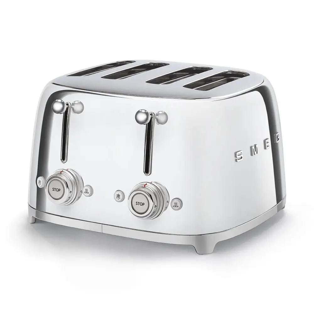 Smeg TSF03SSUK 50's Style Toaster, 4 Slice, 30cm Wide - Steel | Atlantic Electrics - 39478452846815 