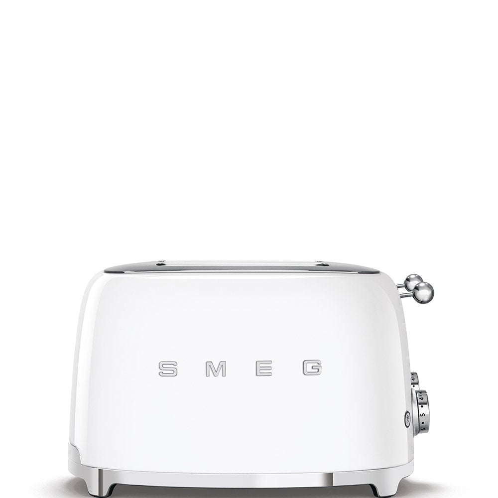 Smeg TSF03WHUK 30cm Wide 50's Style Toaster, 4 Slices - White - Atlantic Electrics - 39478453010655 
