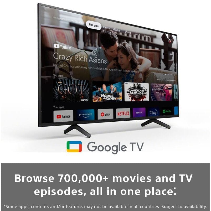 Sony Bravia KD43X81J (2021) LED HDR 4K Ultra HD Smart Google TV, 43 inch with Freeview HD-Freesat HD & Dolby Atmos, Black | Atlantic Electrics
