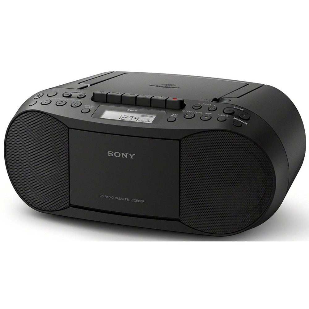 Sony CFDS70BCEK Cass-CD-Radio Boom Box 2 x 1.7w RMS 30 Radio Presets | Atlantic Electrics - 39478463856863 