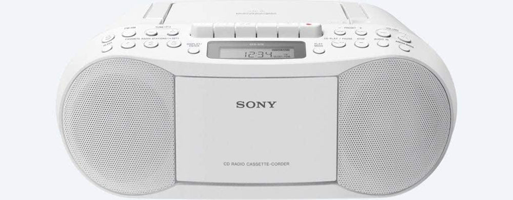 Sony CFDS70WCEK Tape-CD-Radio Boom Box 2 x 1.7w RMS 30 Radio Presets | Atlantic Electrics - 39478465691871 