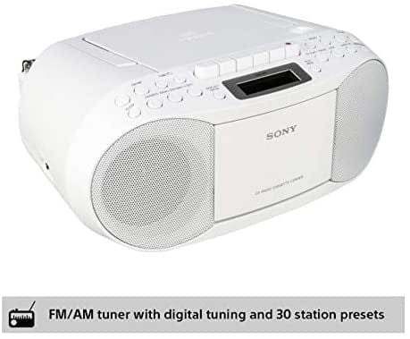Sony CFDS70WCEK Tape-CD-Radio Boom Box 2 x 1.7w RMS 30 Radio Presets | Atlantic Electrics - 39478465757407 