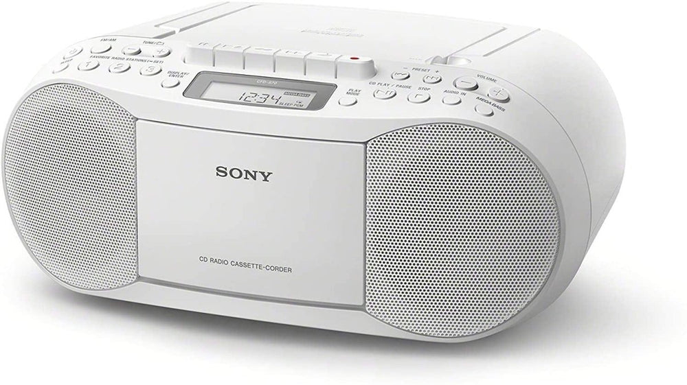 Sony CFDS70WCEK Tape-CD-Radio Boom Box 2 x 1.7w RMS 30 Radio Presets | Atlantic Electrics - 39478465855711 