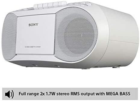 Sony CFDS70WCEK Tape-CD-Radio Boom Box 2 x 1.7w RMS 30 Radio Presets | Atlantic Electrics - 39478465822943 