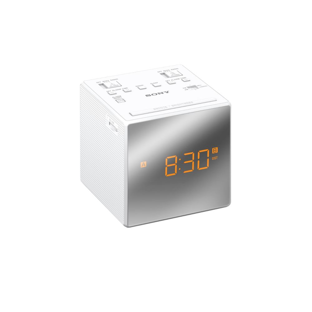 SONY ICFC1TBCEK White Portable Alarm Clock FM-AM Auto Set Radio - Atlantic Electrics - 39478465888479 