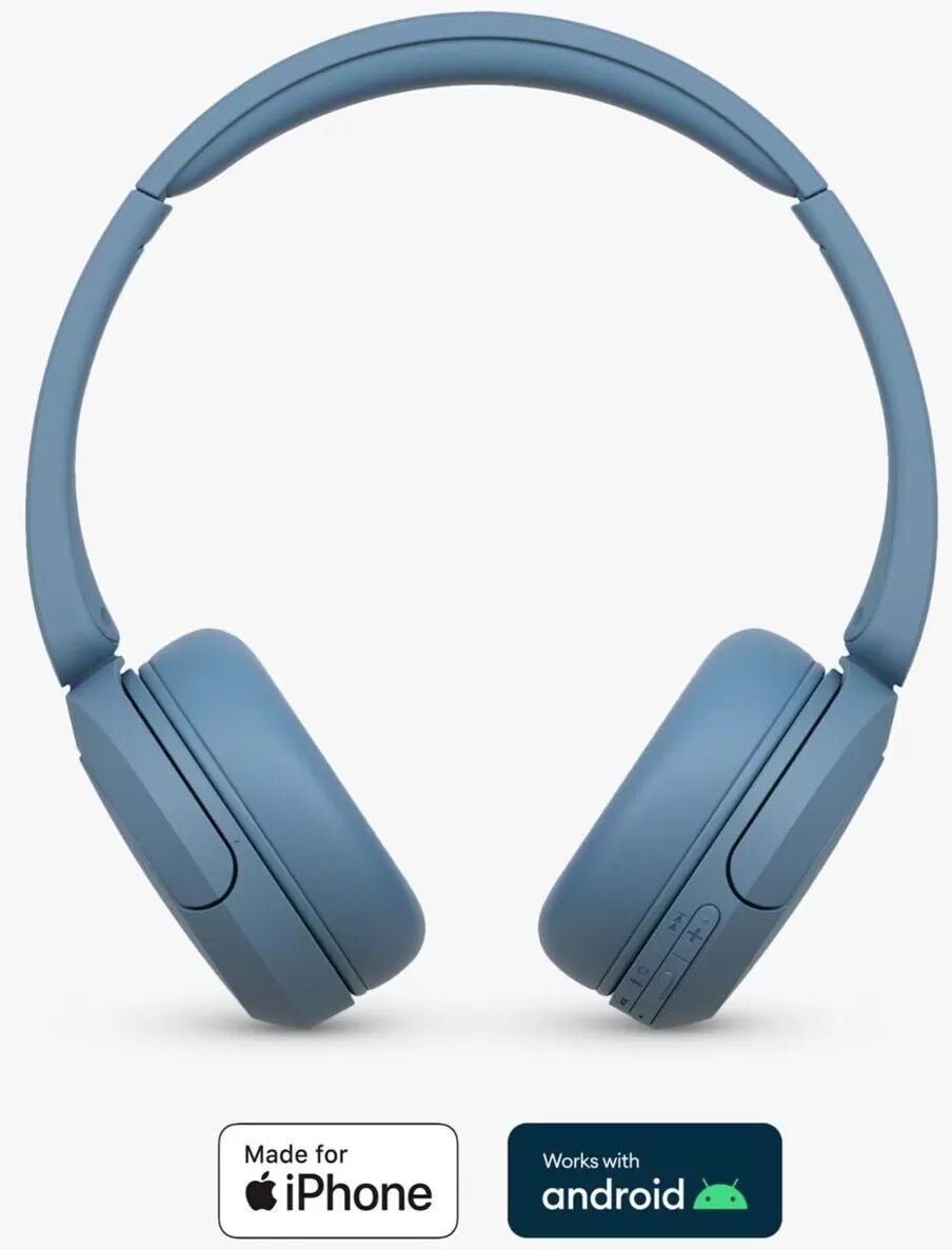 Sony WH-CH520 Bluetooth Wireless On-Ear Headphones with Mic/Remote, Blue - Atlantic Electrics - 39666247336159 
