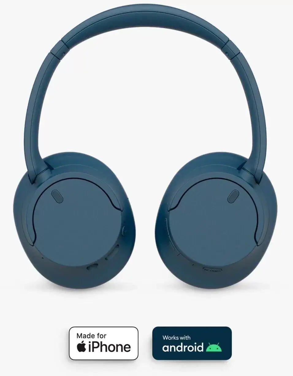 Sony WH-CH720 Noise Cancelling Bluetooth Wireless On-Ear Headphones with Mic/Remote, Blue | Atlantic Electrics - 39709288497375 